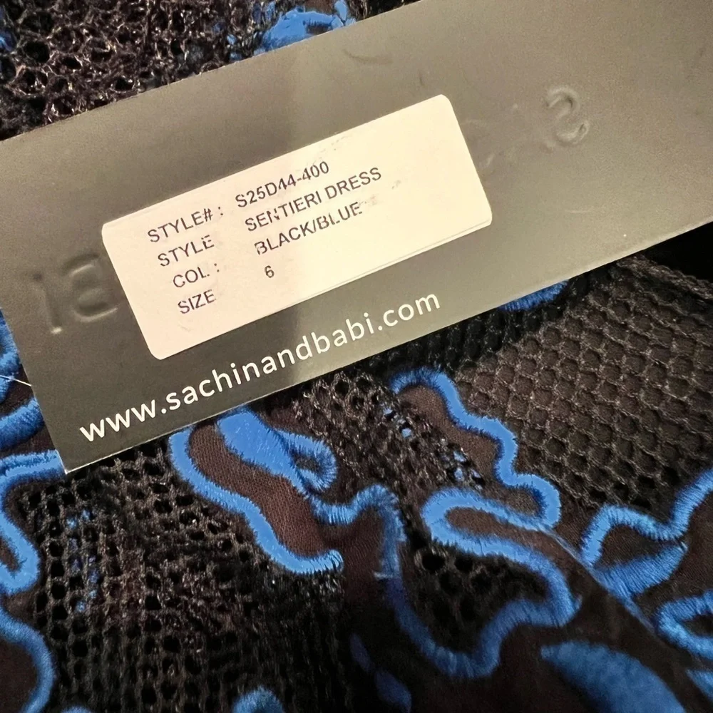 Sachin & Babi Women's Blue Sentieri Embroidered Mini Dress Size 6 NWT Zipper